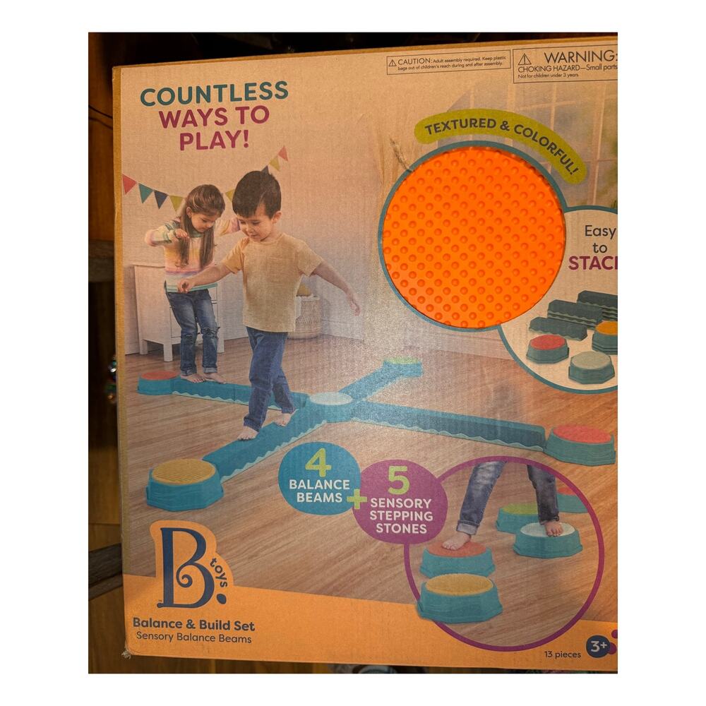 B. toys Sensory Balance Beams for Active Play Balance and Build Set new - Picture 3 of 5